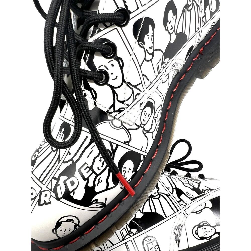 Doc DR. MARTENS 1460 For Pride Fuyuki Kanai Leather Boot Sz Mens 9 / Womens 10 - Picture 12 of 16
